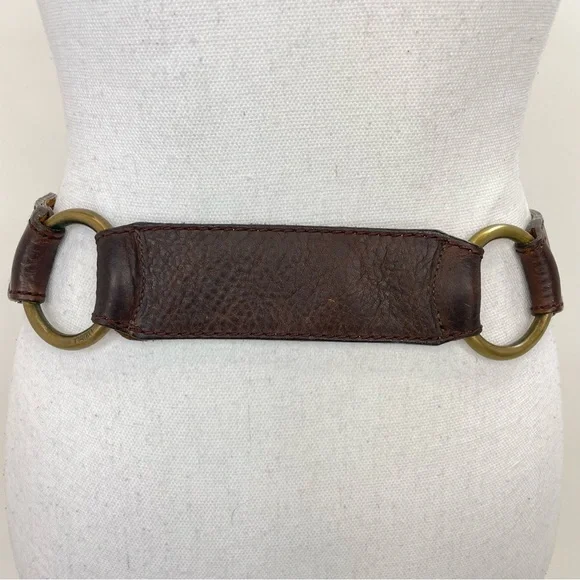DKNY Vintage Leather Harness Belt Small Brown - Picture 6 of 16